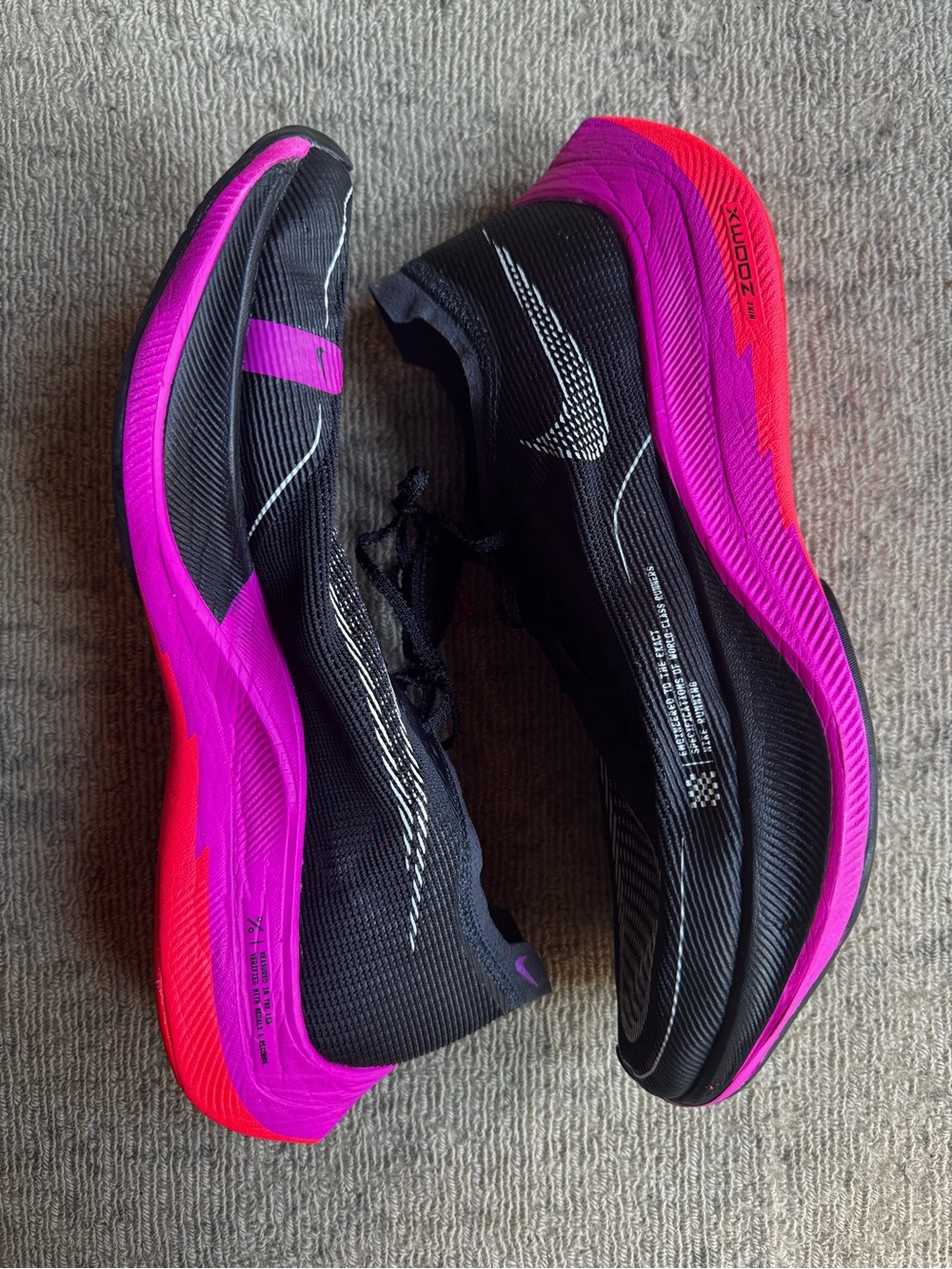 Nike ZoomX Vaporfly NEXT% 2 Men’s 12 Raptors Black Pink Running CU4111-002